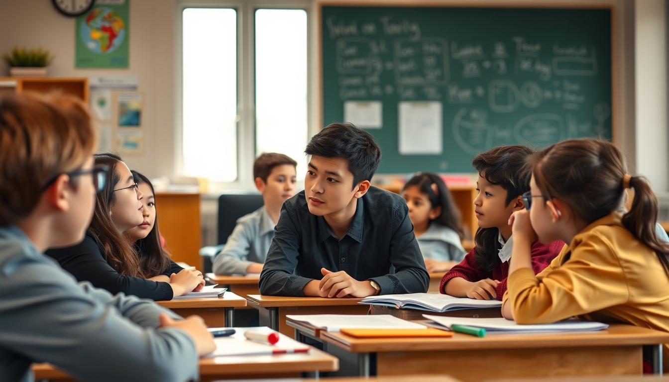 Student using learning strategies while studying